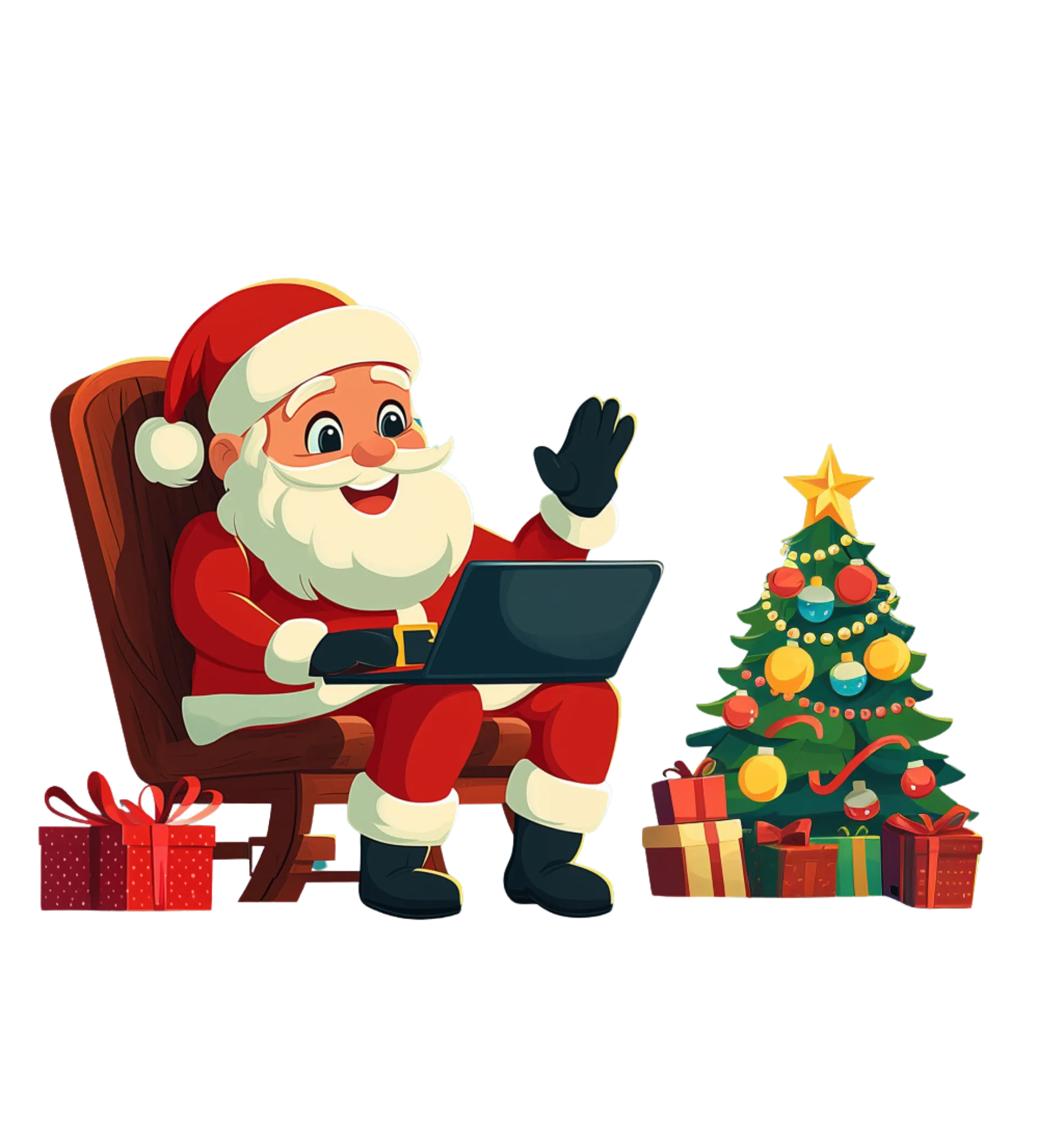 ded moroz or santa recording a wish video